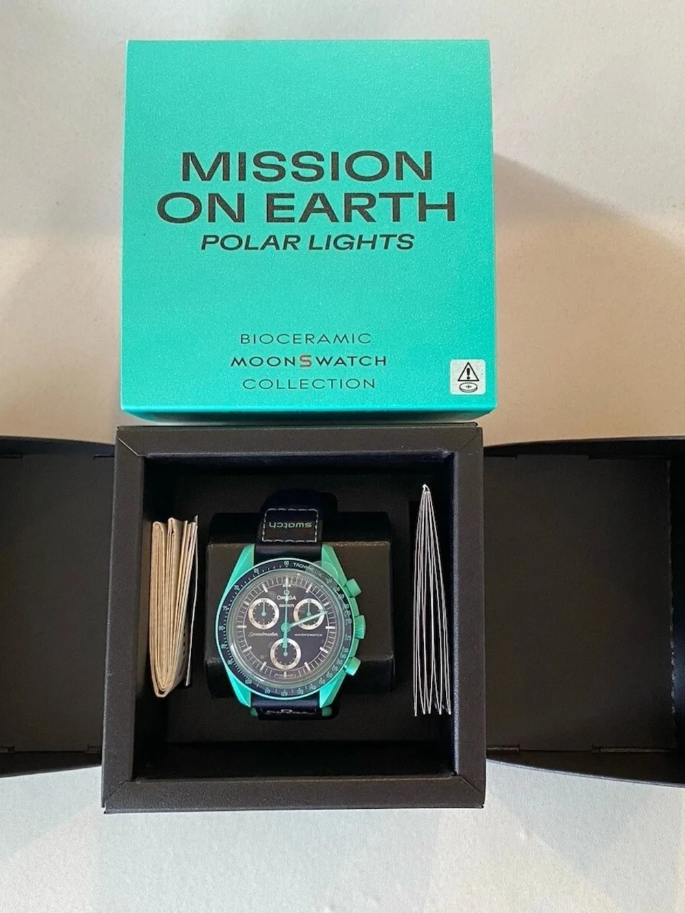 Omega x Swatch Mission On Earth - Polar Lights MoonSwatch Brand New In Box